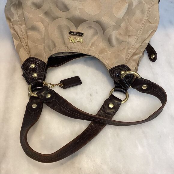 Coach Madison Maggie OpArt Patent Leather Hobo Bag - Picture 10 of 16